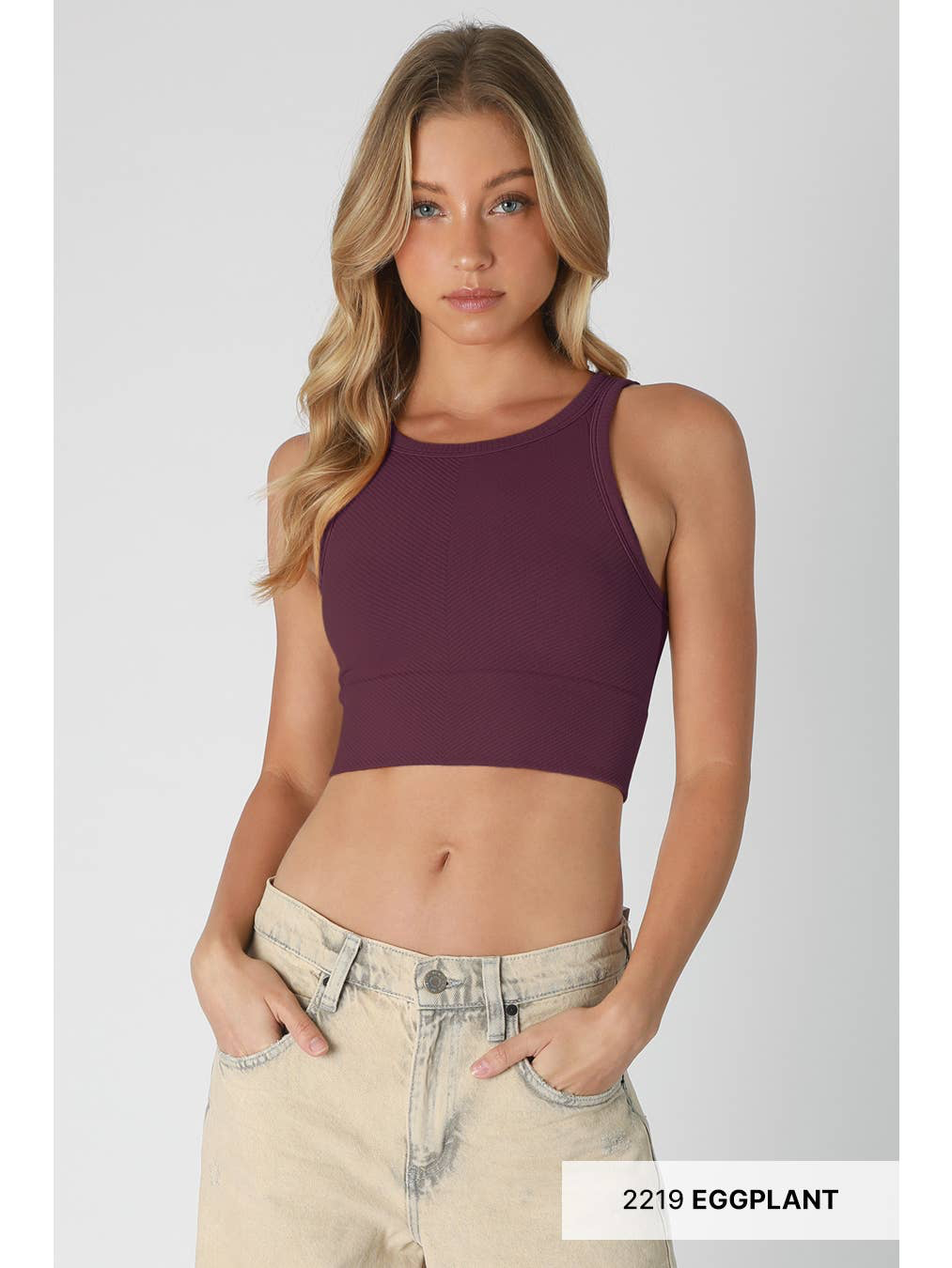 NIKIBIKI Chevron Highneck Crop Top
