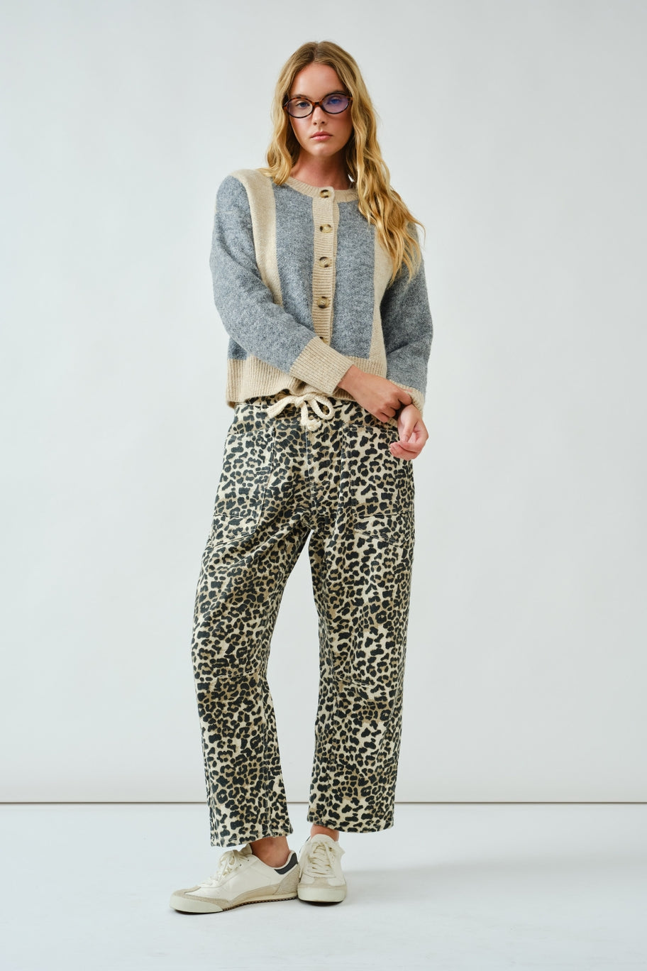 Bailey - Barrel Denim Pants With Eyelet Waist