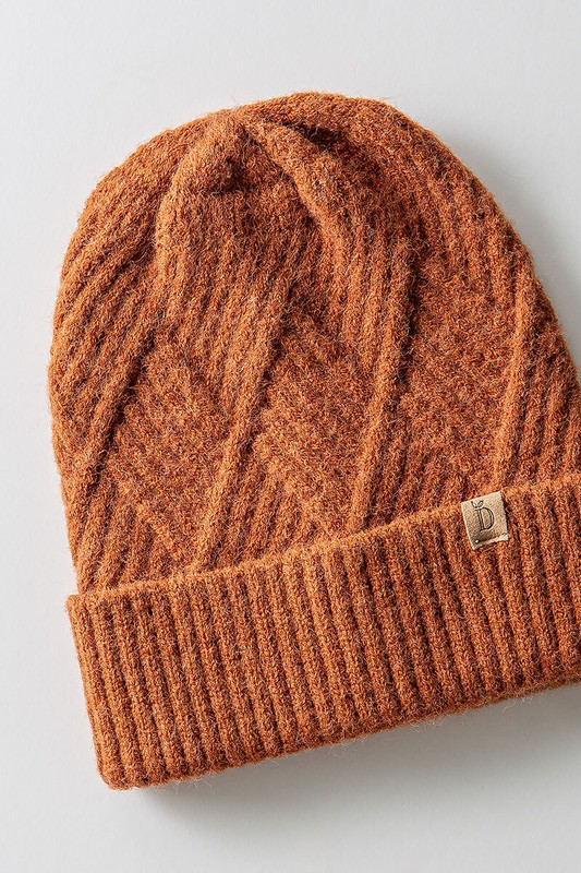 Textured Knit Cuff Beanie