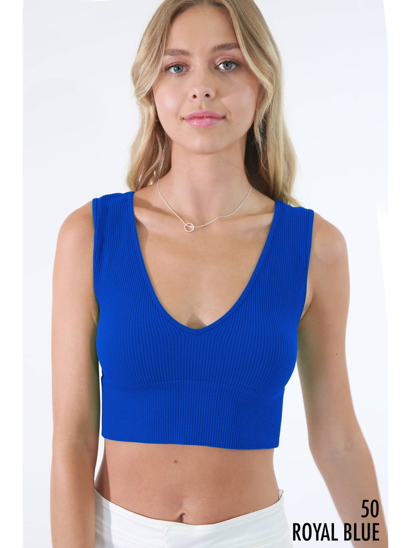 NIKIBIKI Plunge V-neck Ribbed Crop Top