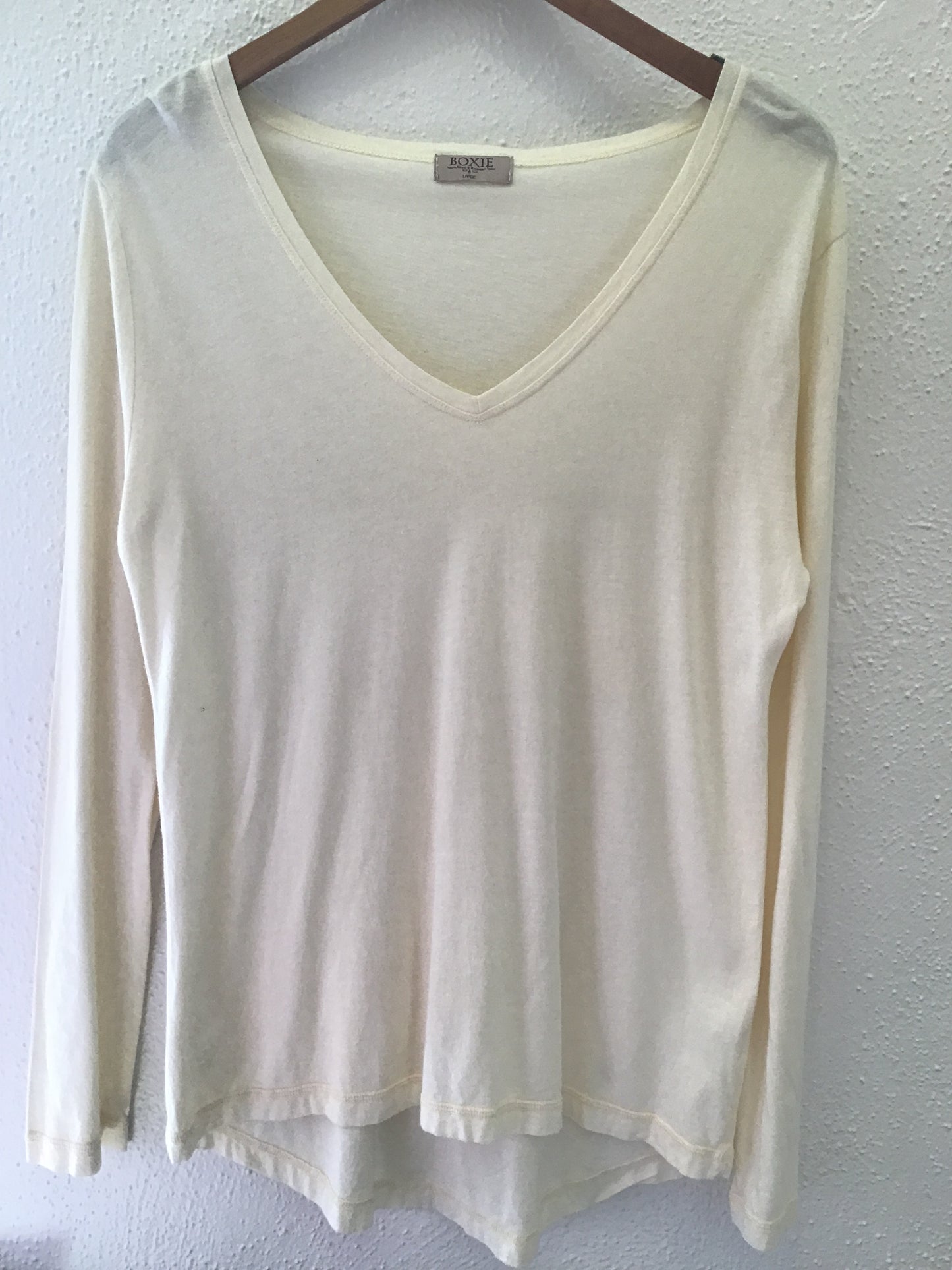 Boxie Tees Luxe Long Sleeve Angie Vneck Tee