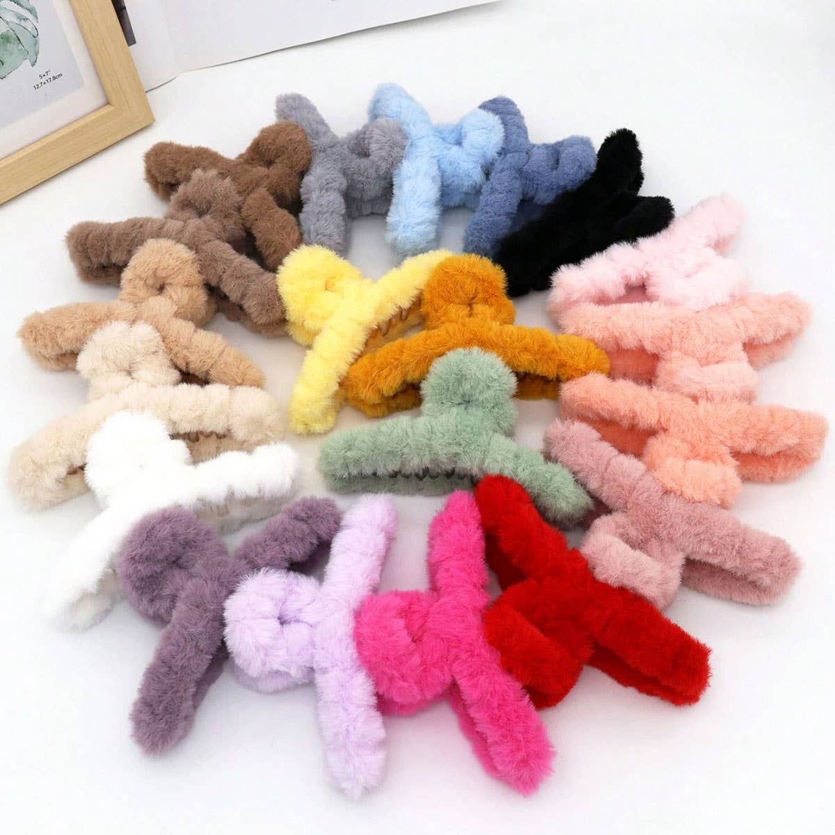 Multicolor Faux Fur Twist Claw Hair Clip