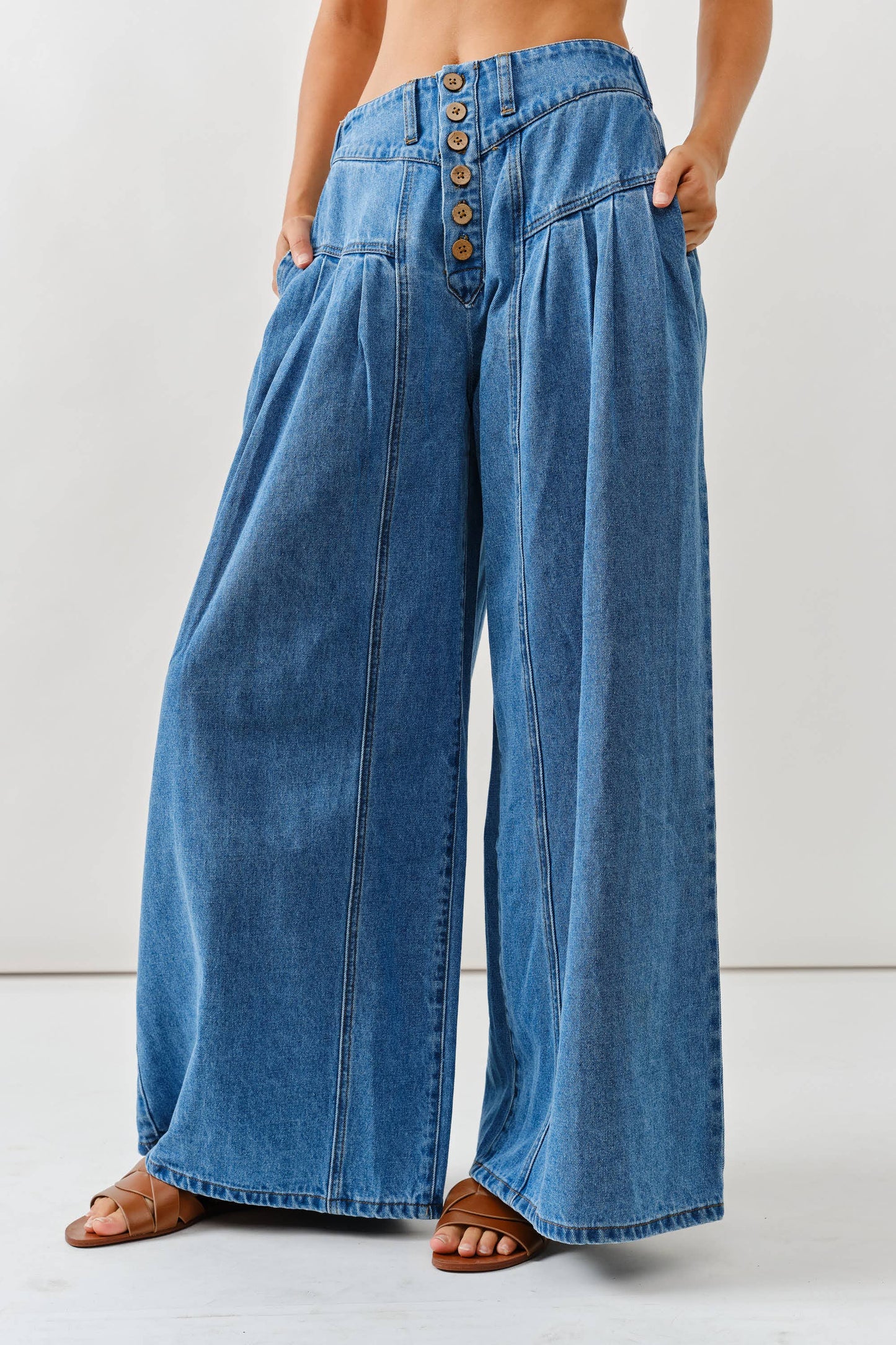 Anna Button Down Flare Jeans