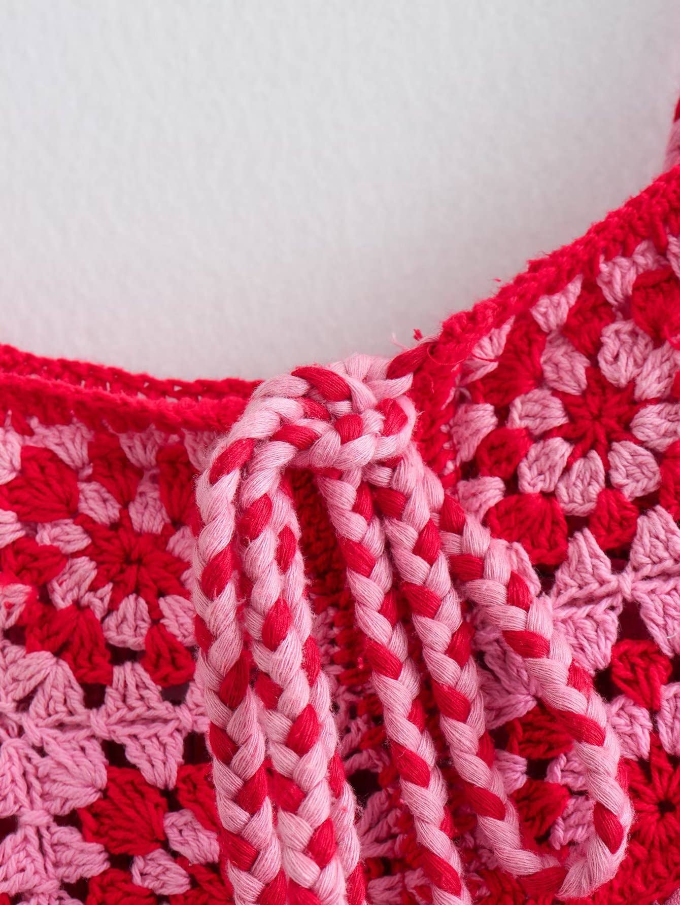 Ryla Print Crochet Slip Maxi Dress Rosa
