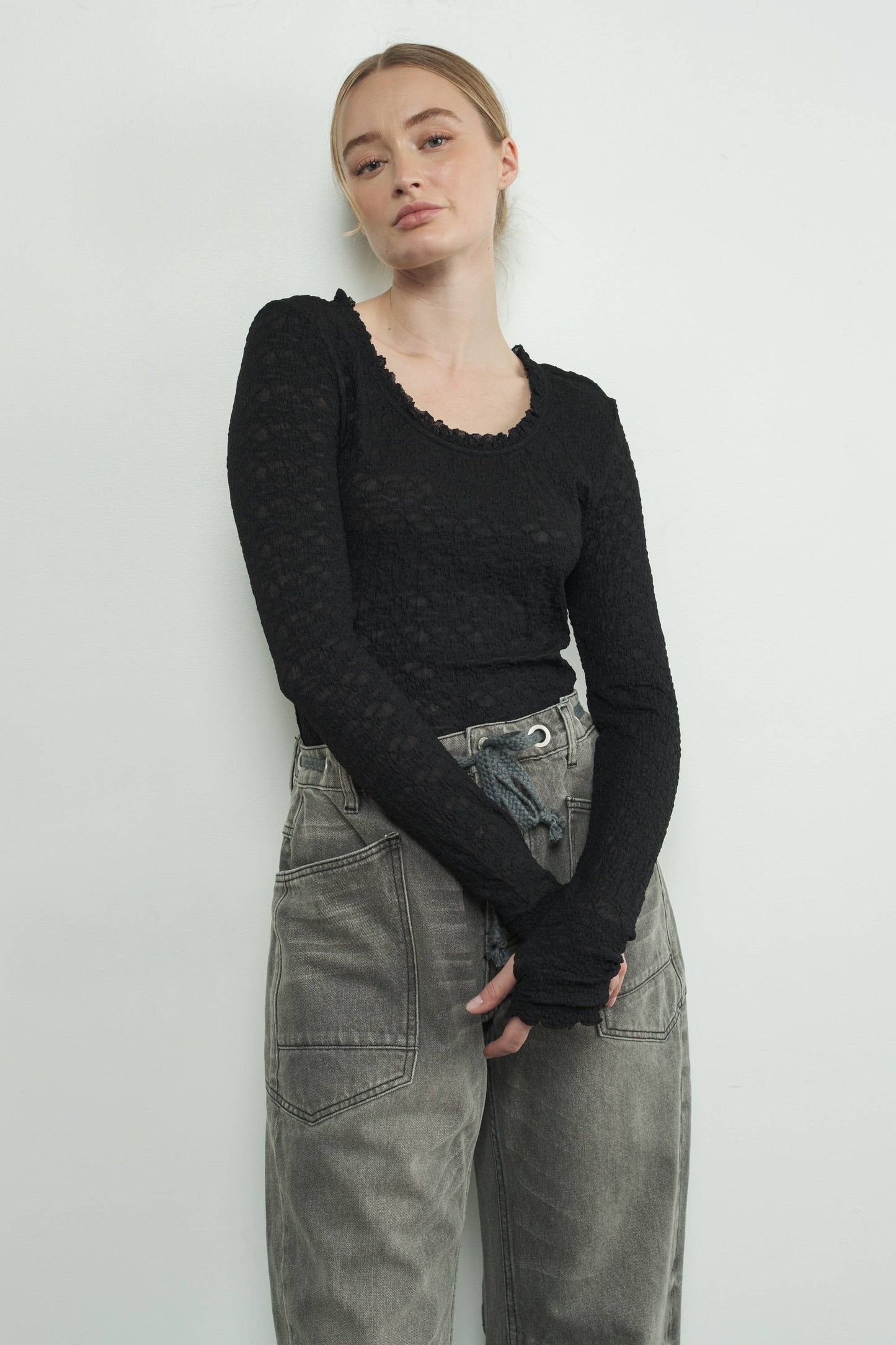 Rosalia Lace Top with Ruffle