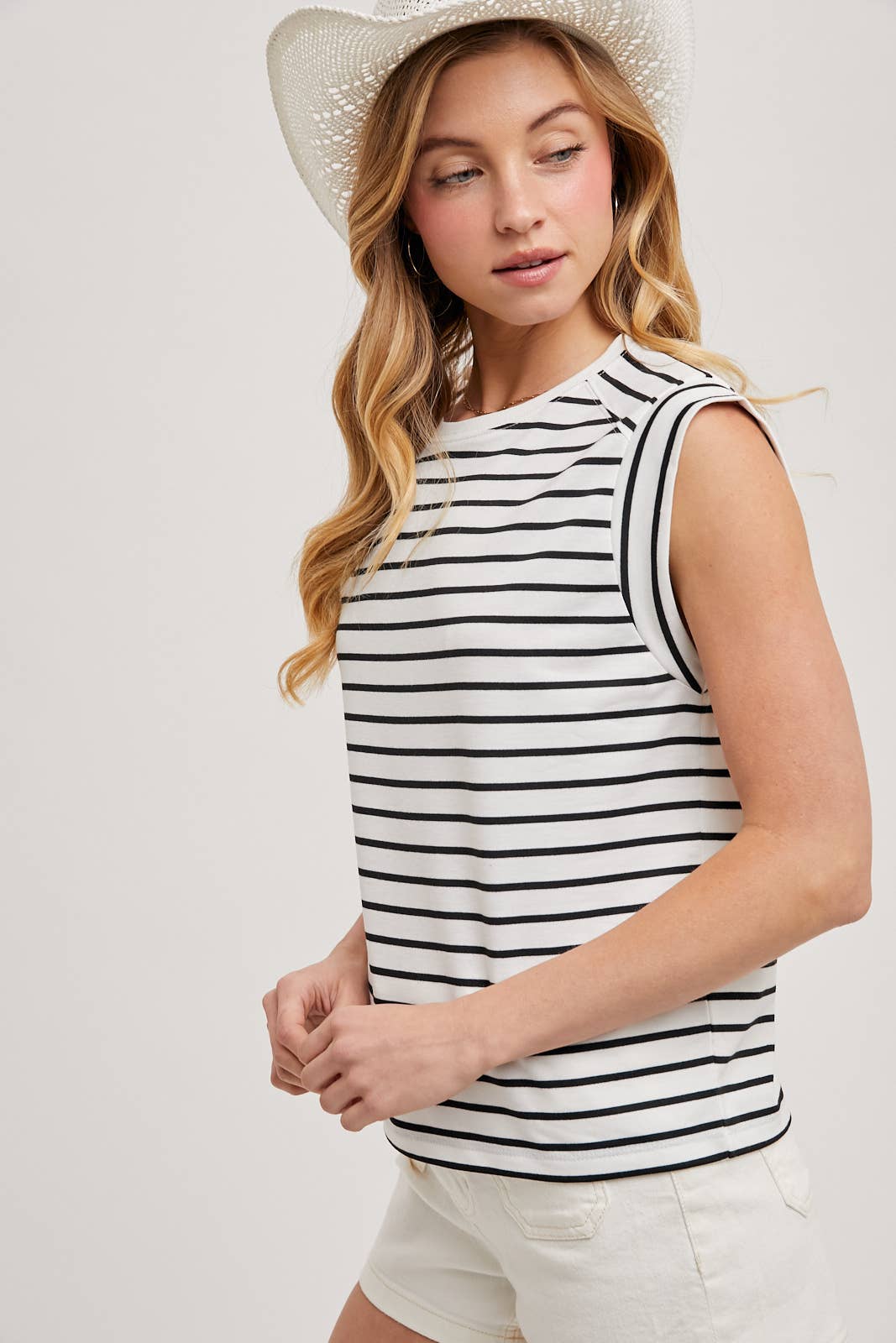 Lisa- Striped Muscle Tee