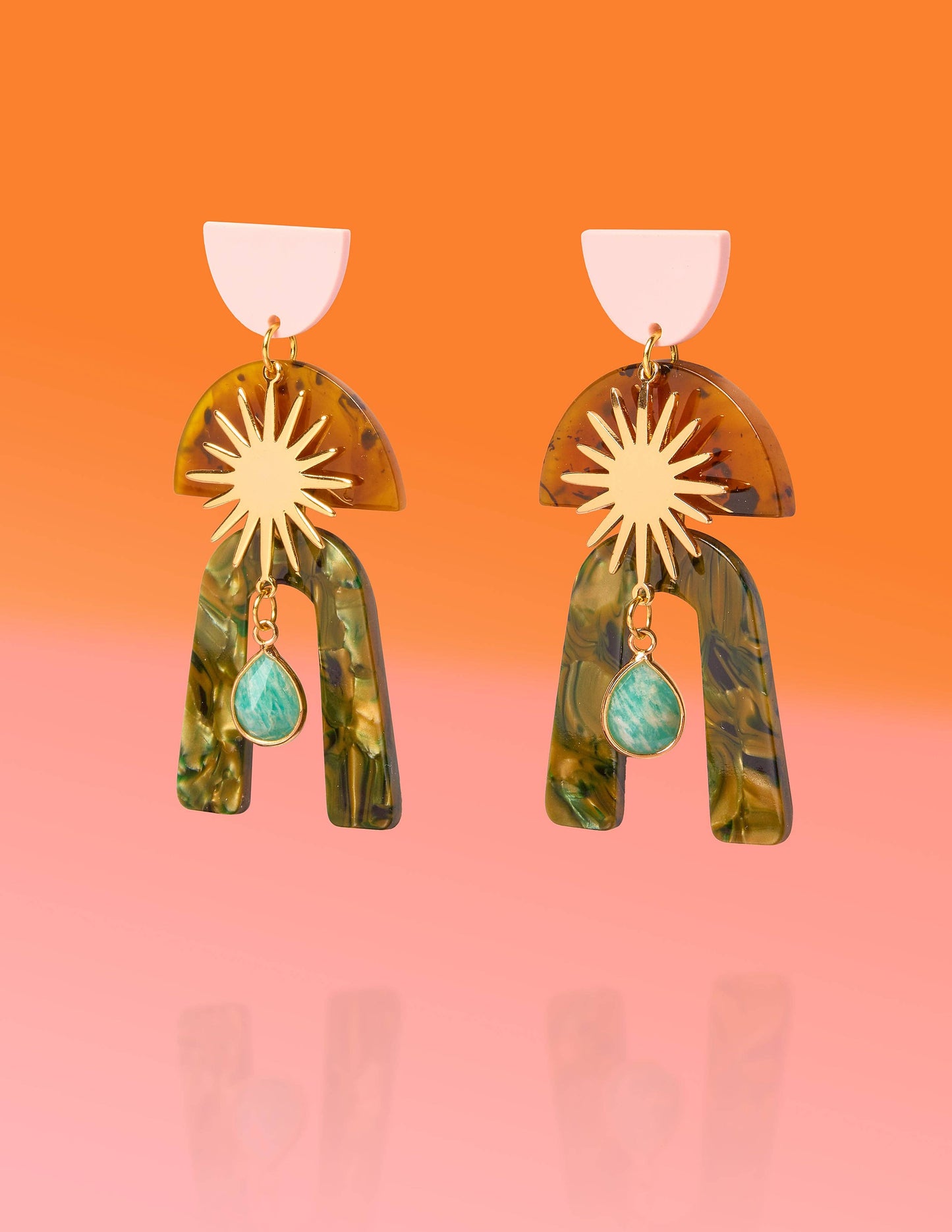 Lieutenant in Glam Mixed Media Earrings Amazonite