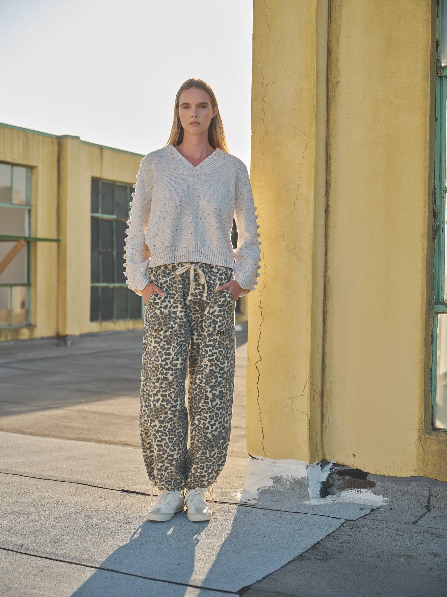 Leo - LEOPARD PRINT RELAXED FIT PULL-ON PANTS