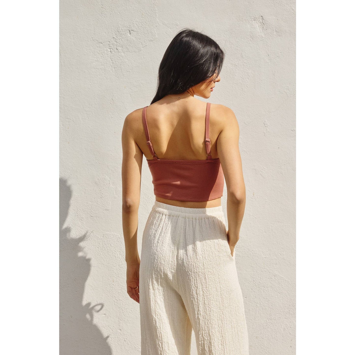 Harper Micro Rib Twist And Shout Crop Top