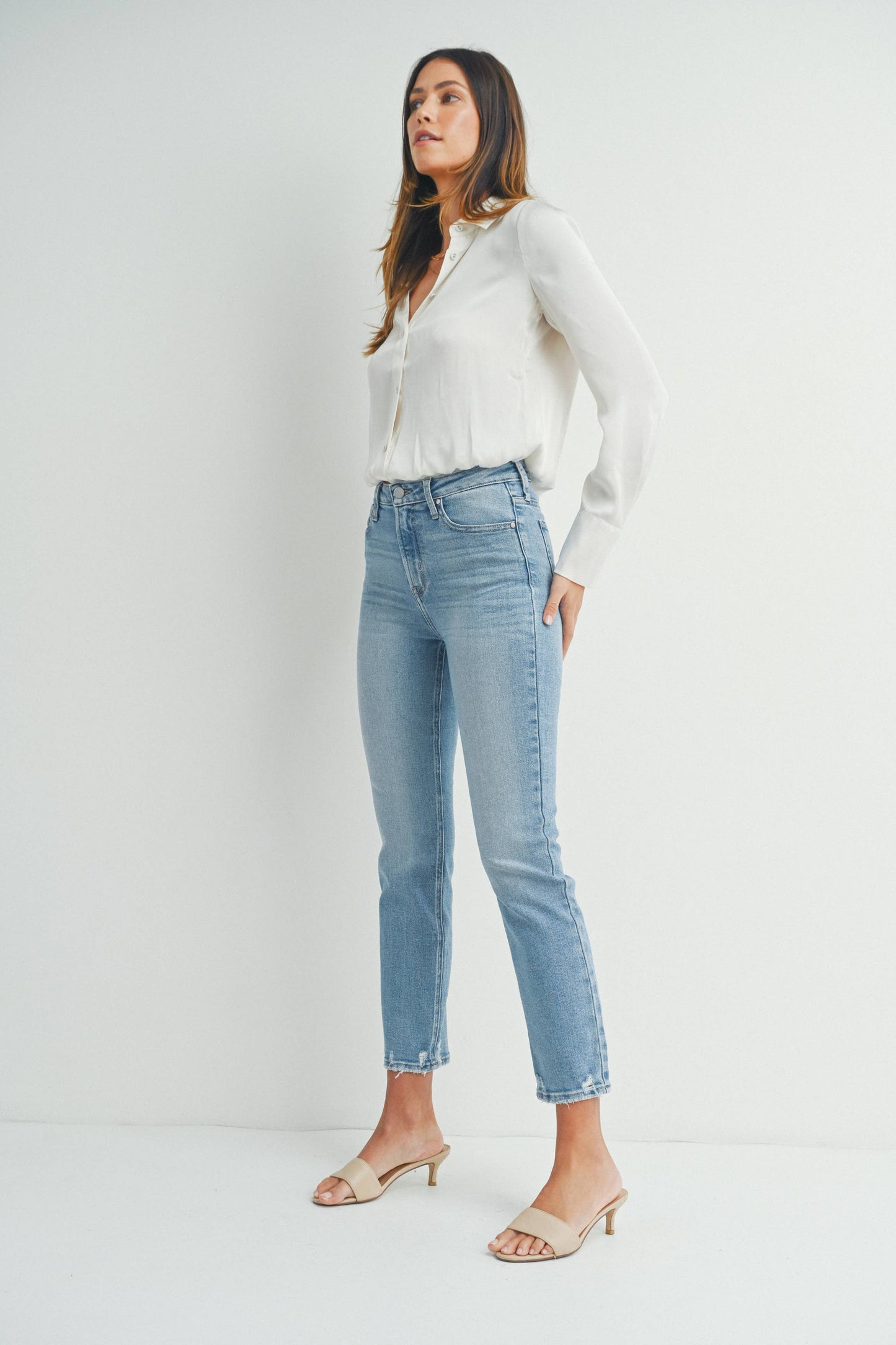 Just Black Denim - Hem Detail Comfort Straight BP455J