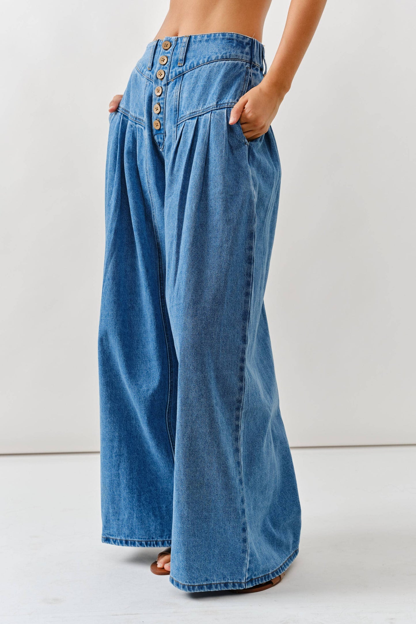 Anna Button Down Flare Jeans