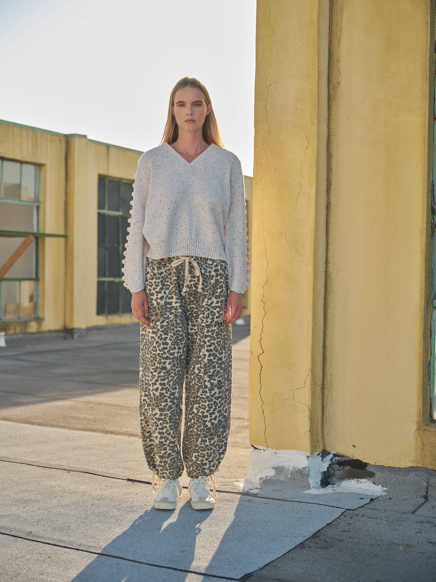 Leo - LEOPARD PRINT RELAXED FIT PULL-ON PANTS