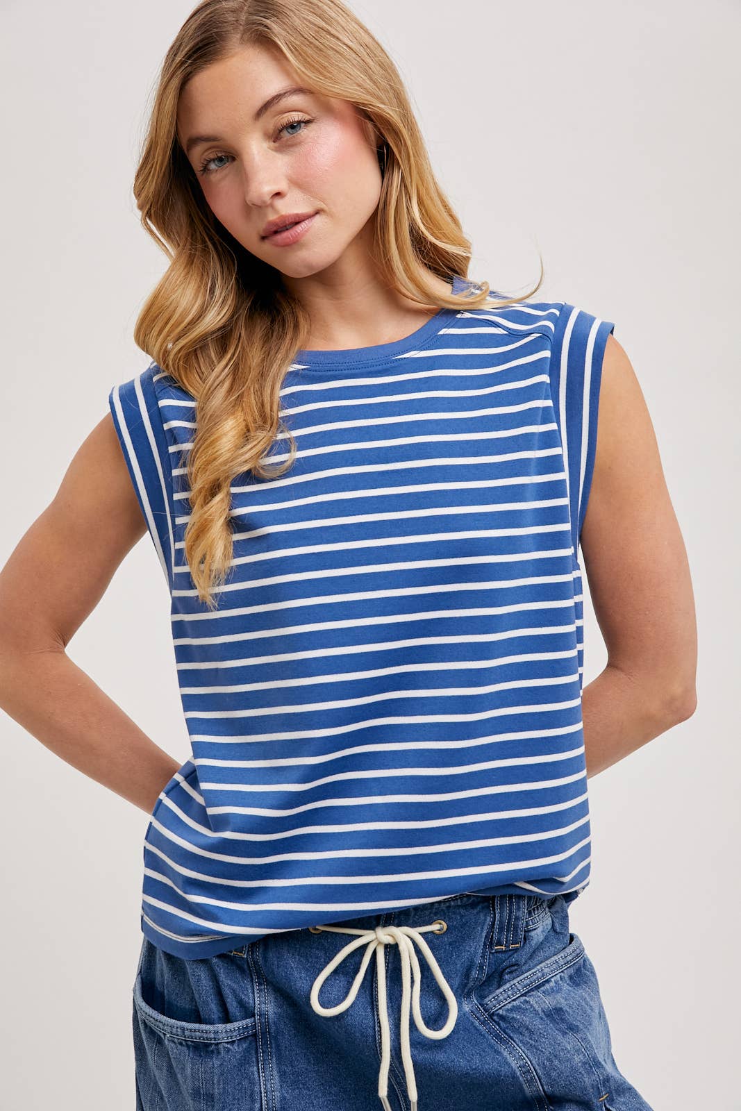 Lisa- Striped Muscle Tee