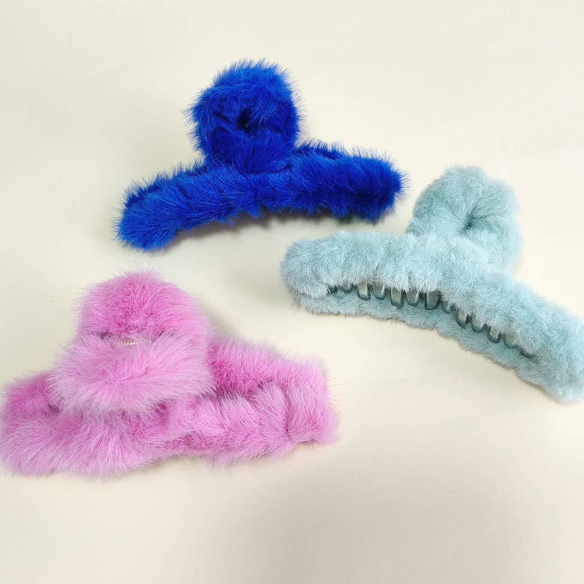 Multicolor Faux Fur Twist Claw Hair Clip