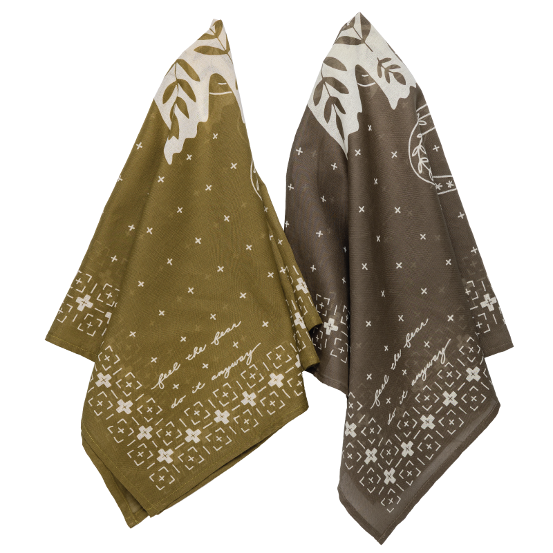 Cotton Voile Printed Bandana - Army
