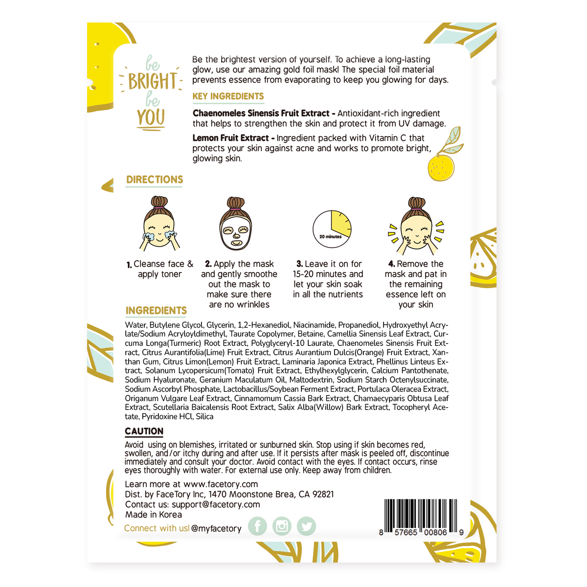 Be Bright Be You Face Mask