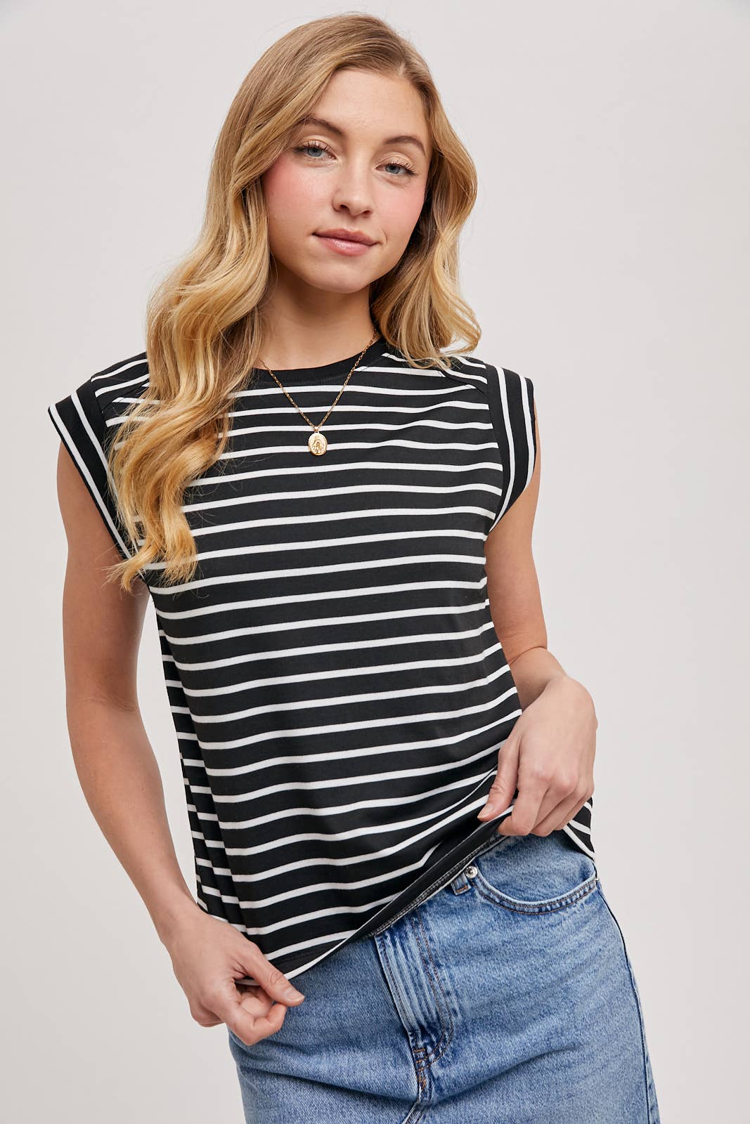 Lisa- Striped Muscle Tee