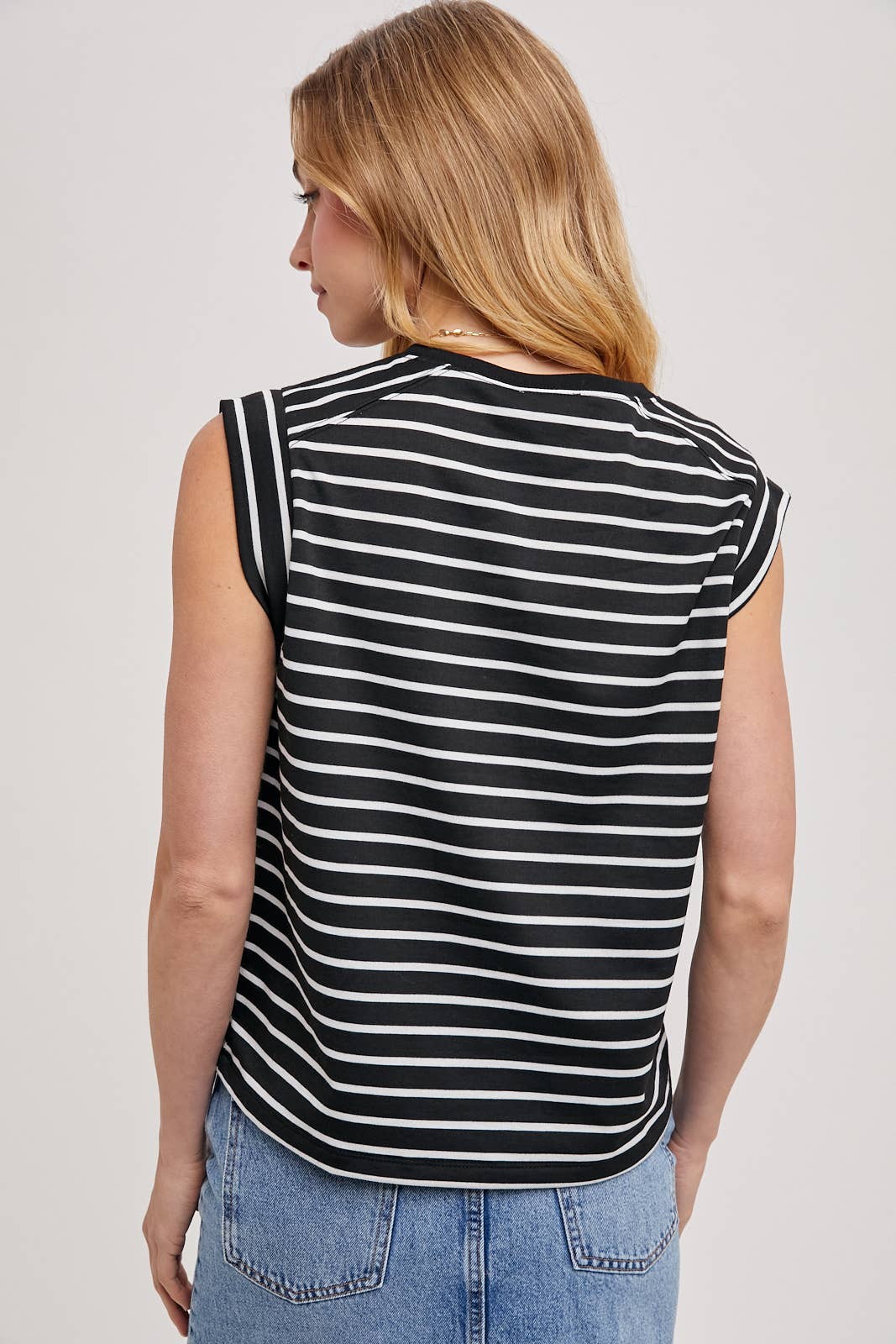 Lisa- Striped Muscle Tee