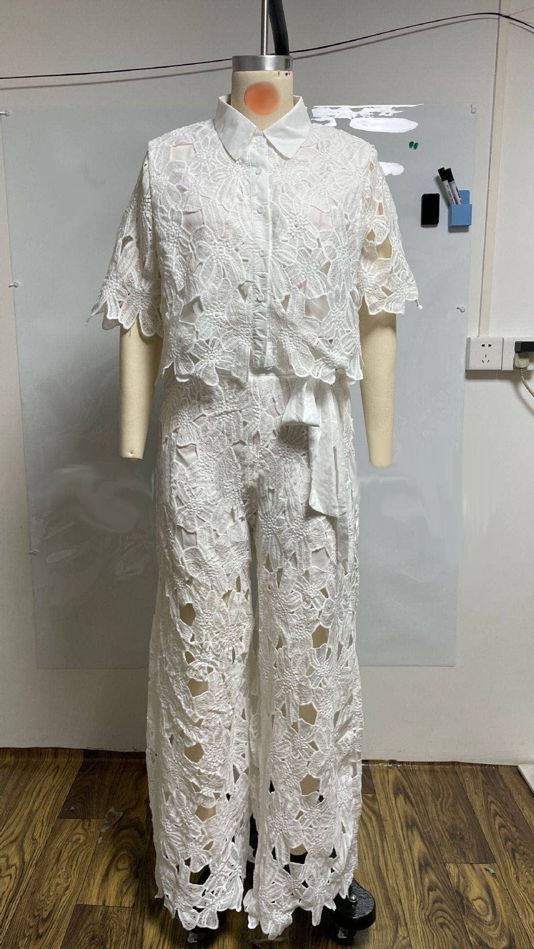Camila Crochet Floral Lace Button-down shirts