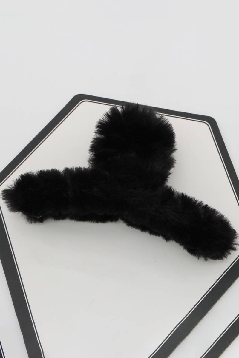 Multicolor Faux Fur Twist Claw Hair Clip