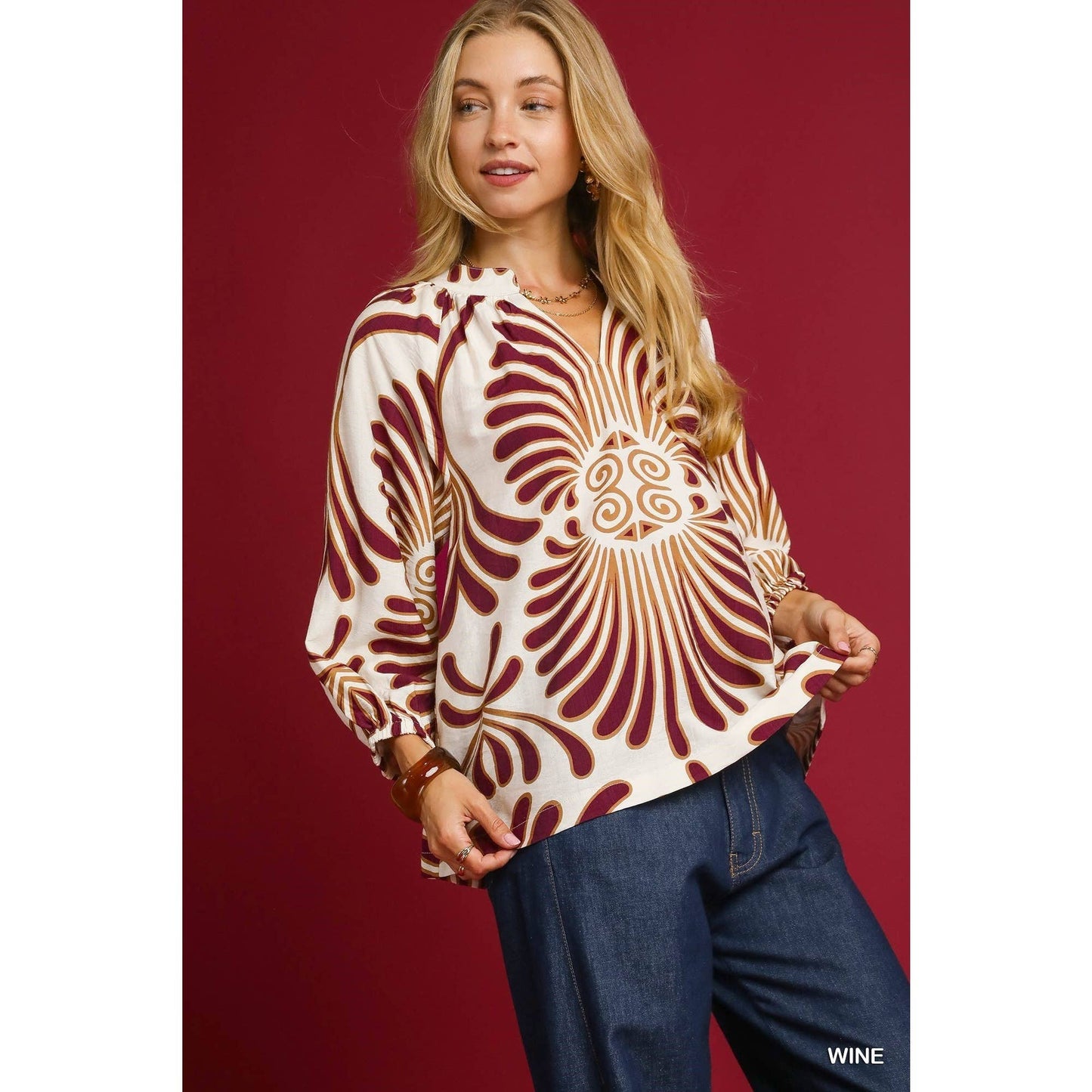 Rosie Flowy silhouette V-neck Top