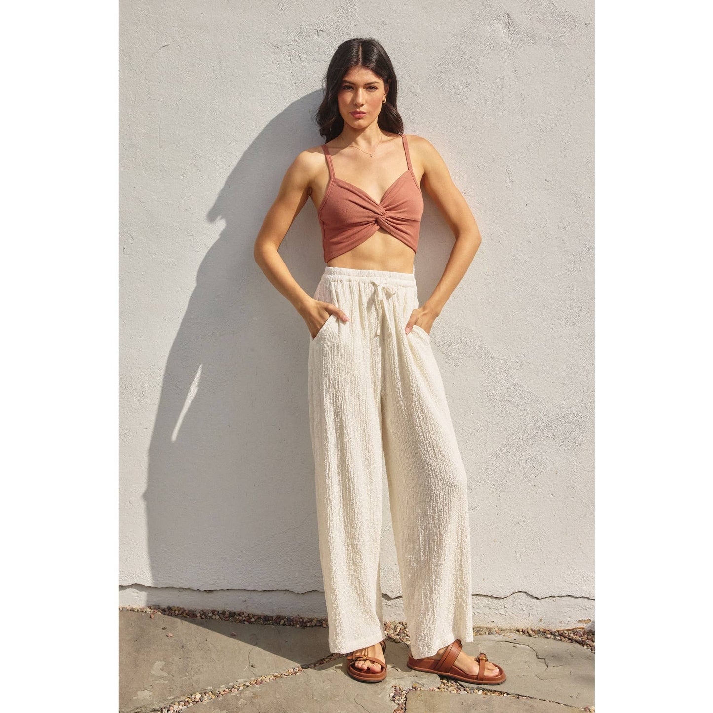 Harper Micro Rib Twist And Shout Crop Top