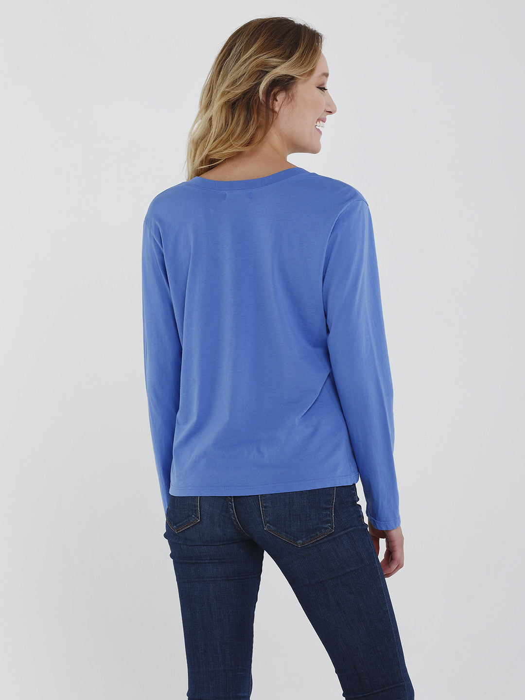 Boxie Tees Long Sleeve Boxy V Neck Tee