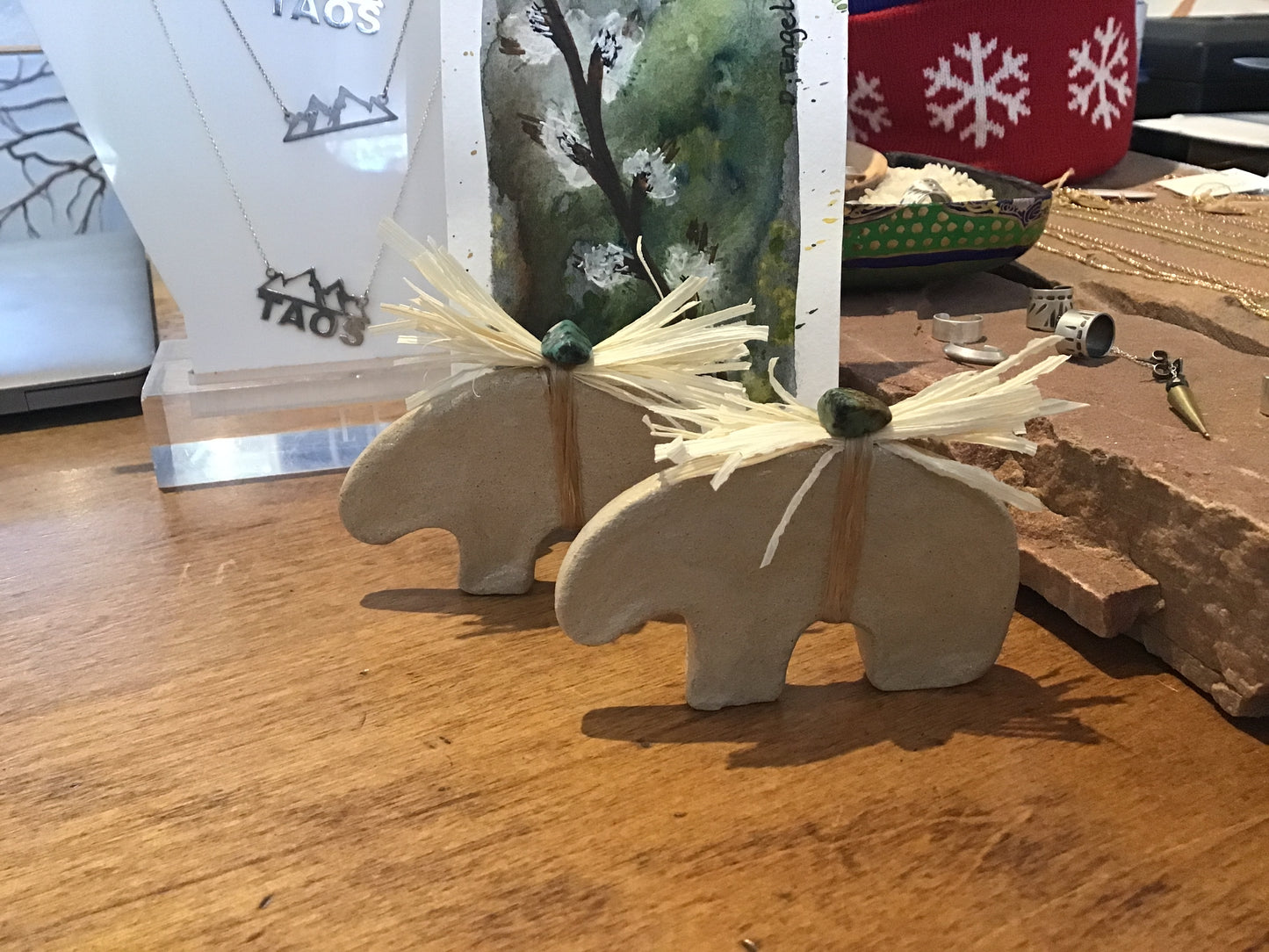 Taos Pueblo Bear Sculpture by Isaiah at Taos Pueblo