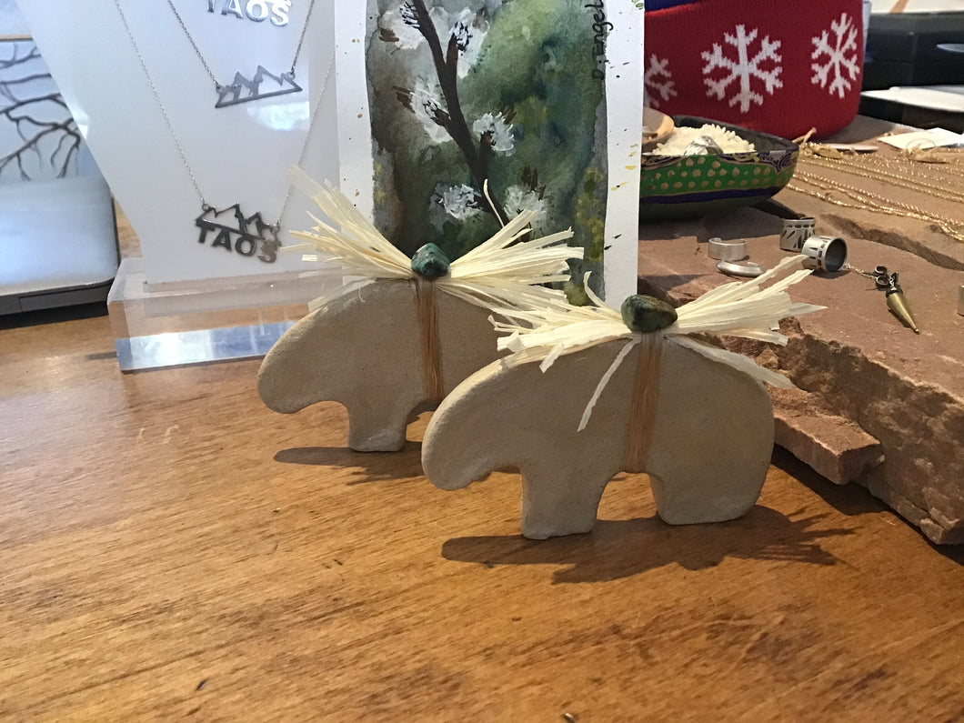 Taos Pueblo Bear Sculpture by Isaiah at Taos Pueblo
