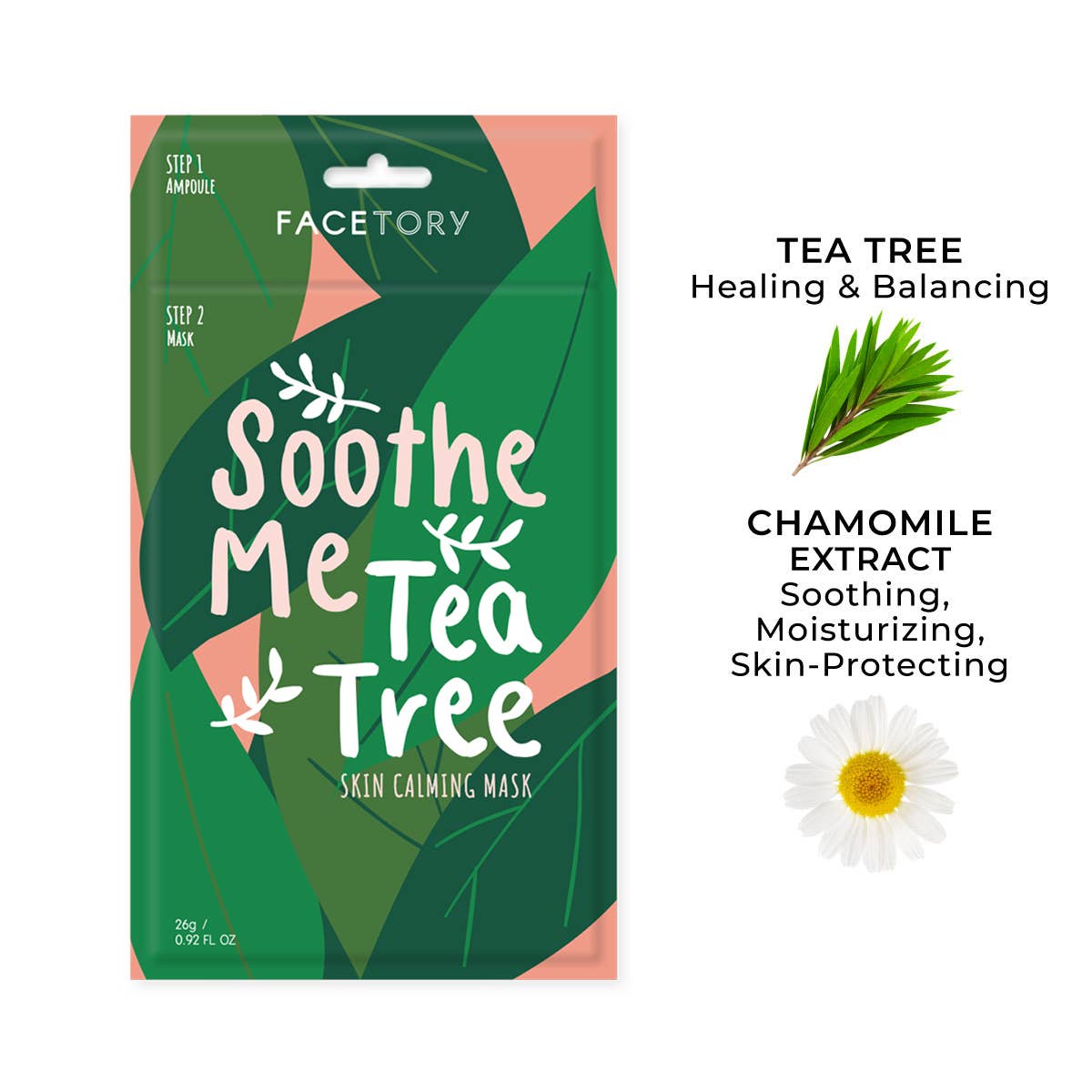 K-Beauty Skin Clearing 2-Step Sheet Mask- Soothe Me Tea Tree