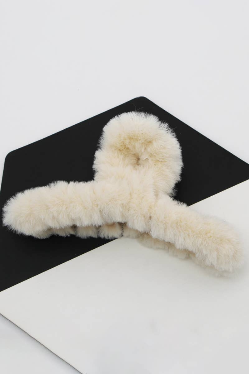 Multicolor Faux Fur Twist Claw Hair Clip