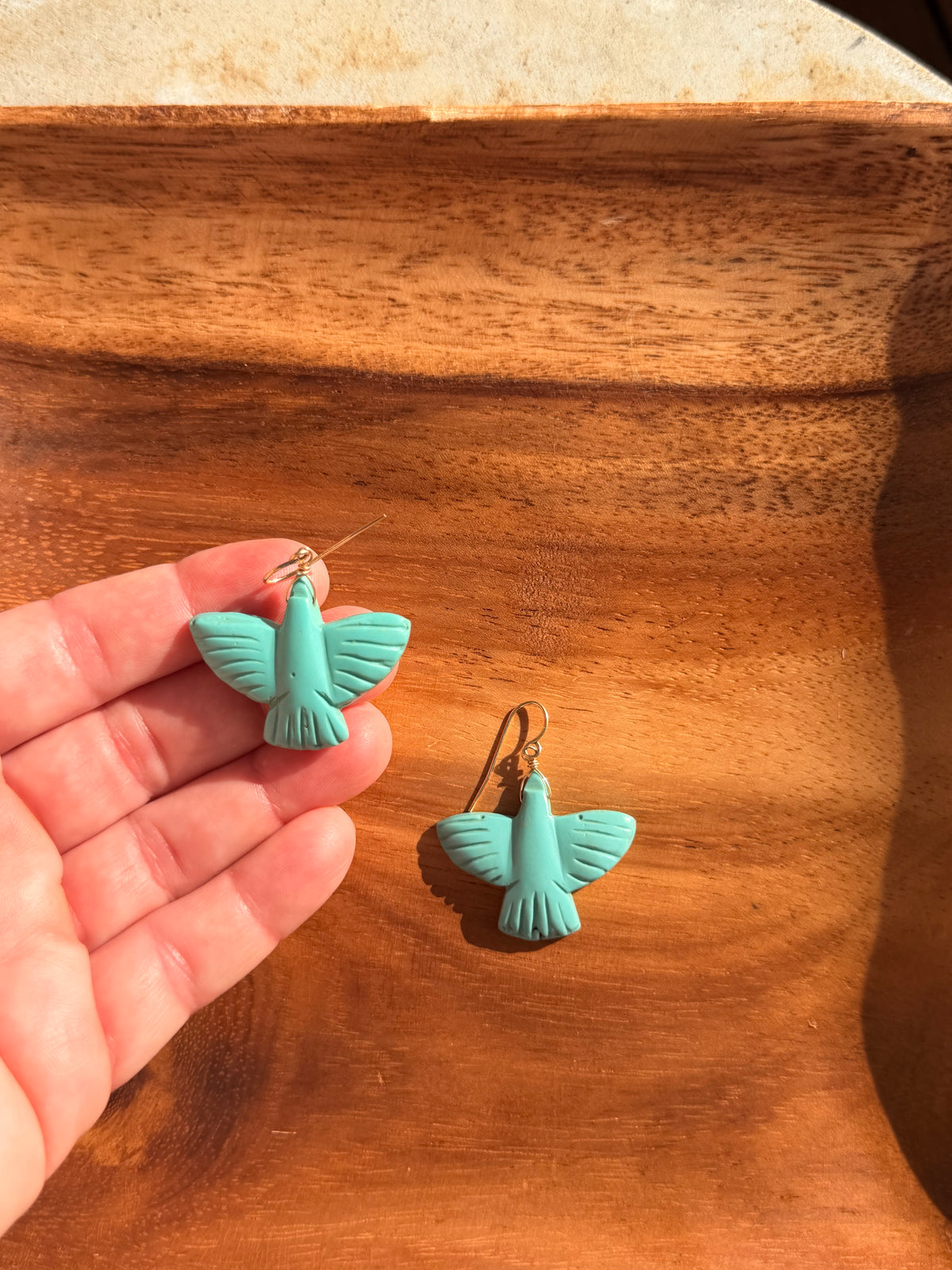 Dreambird Turquoise Thunderbird Earrings