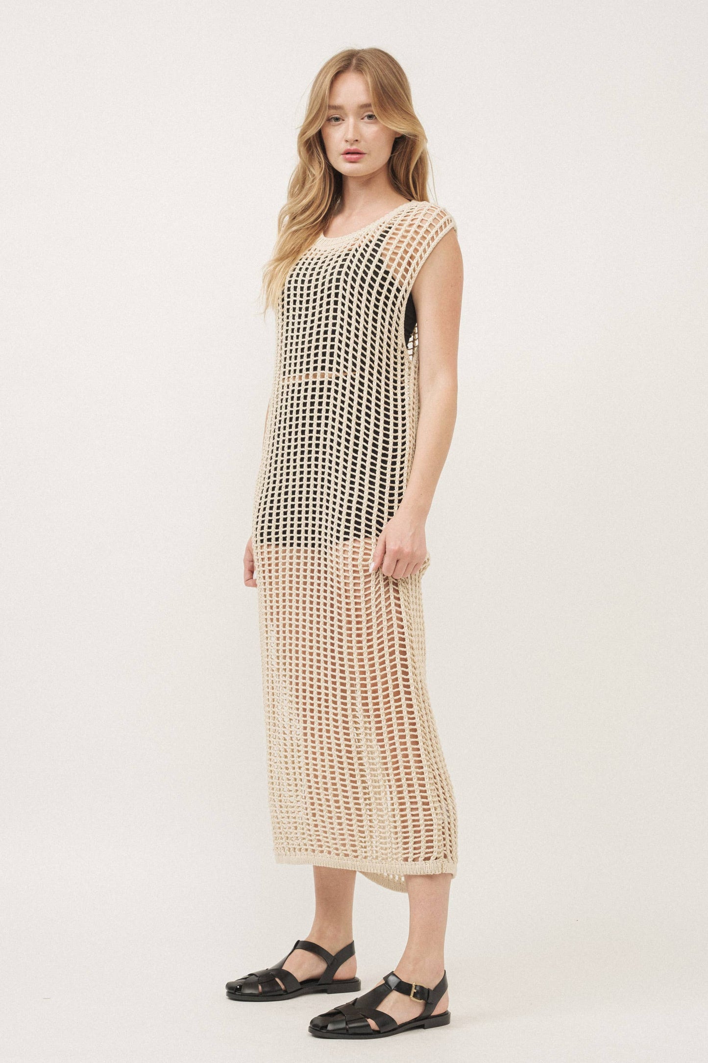 Venessa Fishnet Sweater Dress