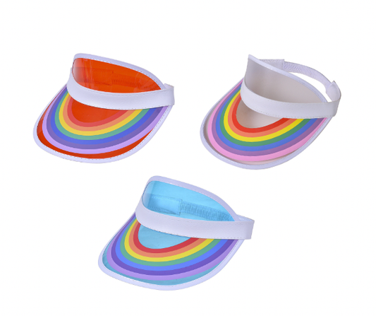Retro Rainbow Clear Visor Hat