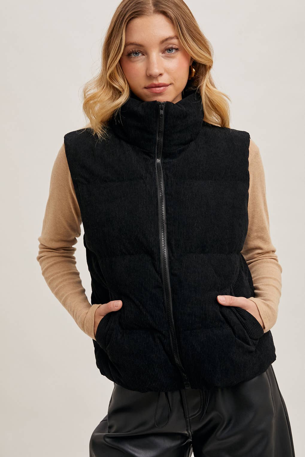 Claudia - Corduroy Puffer Vest