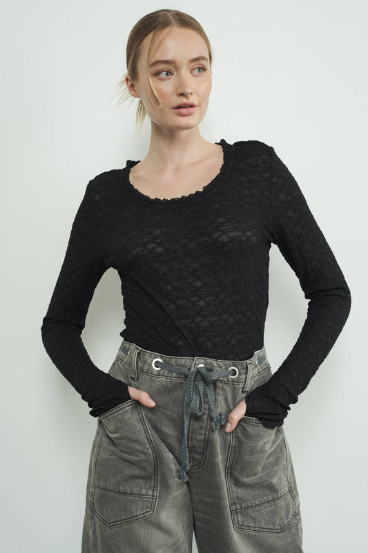 Rosalia Lace Top with Ruffle