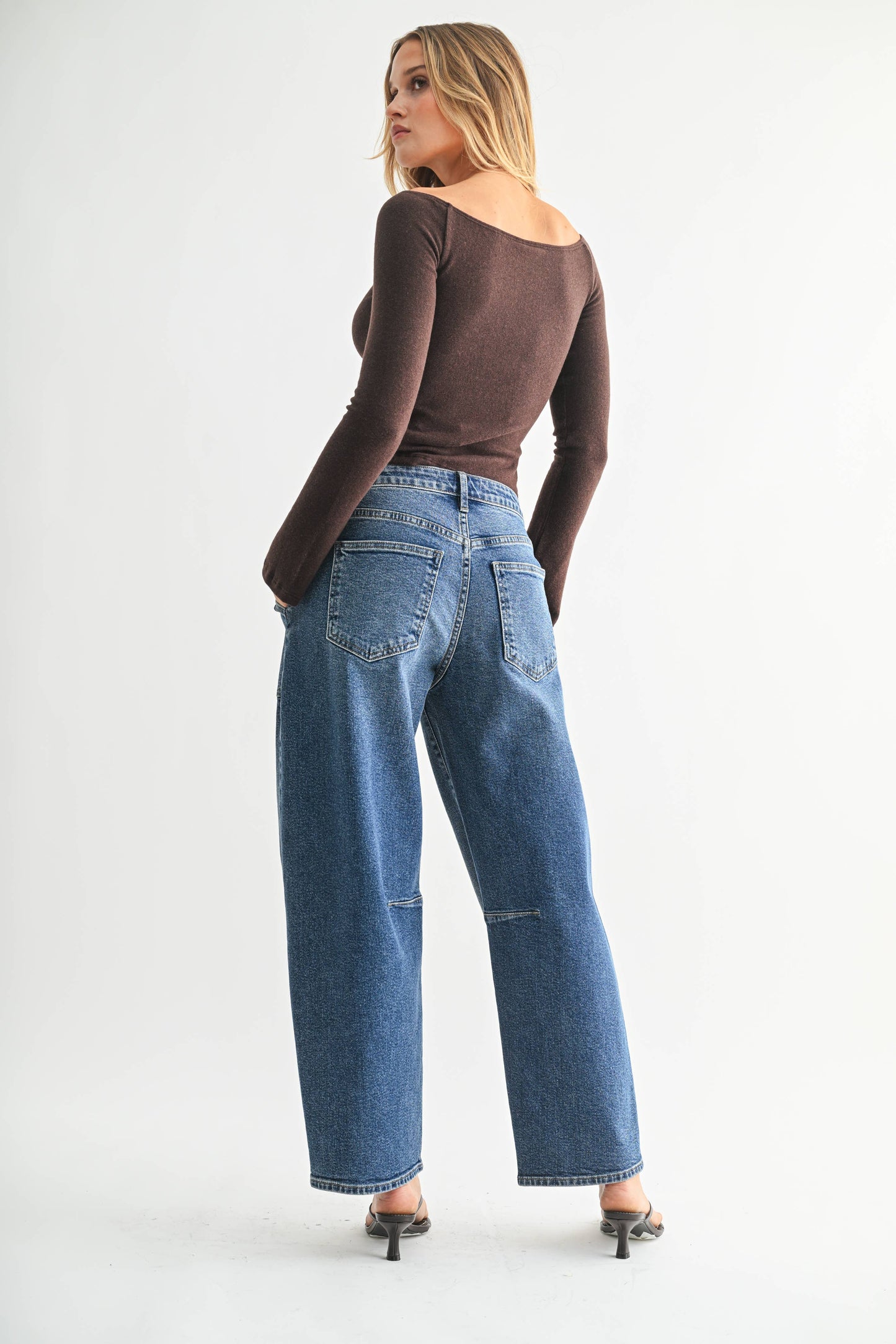 Just Black Denim - Utility Seamed Barrel Dark BP203J