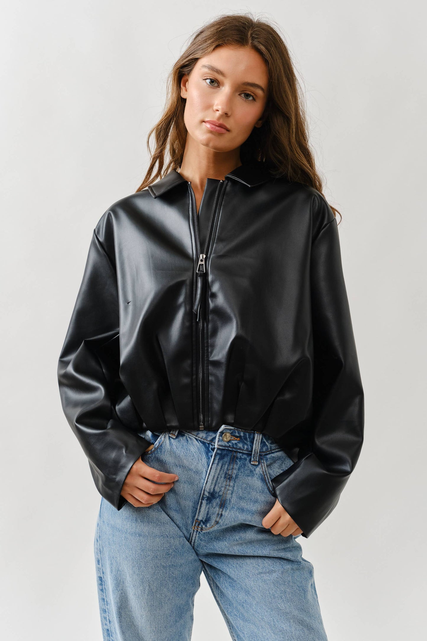 Dustin Vegan Leather Bomber Jacket