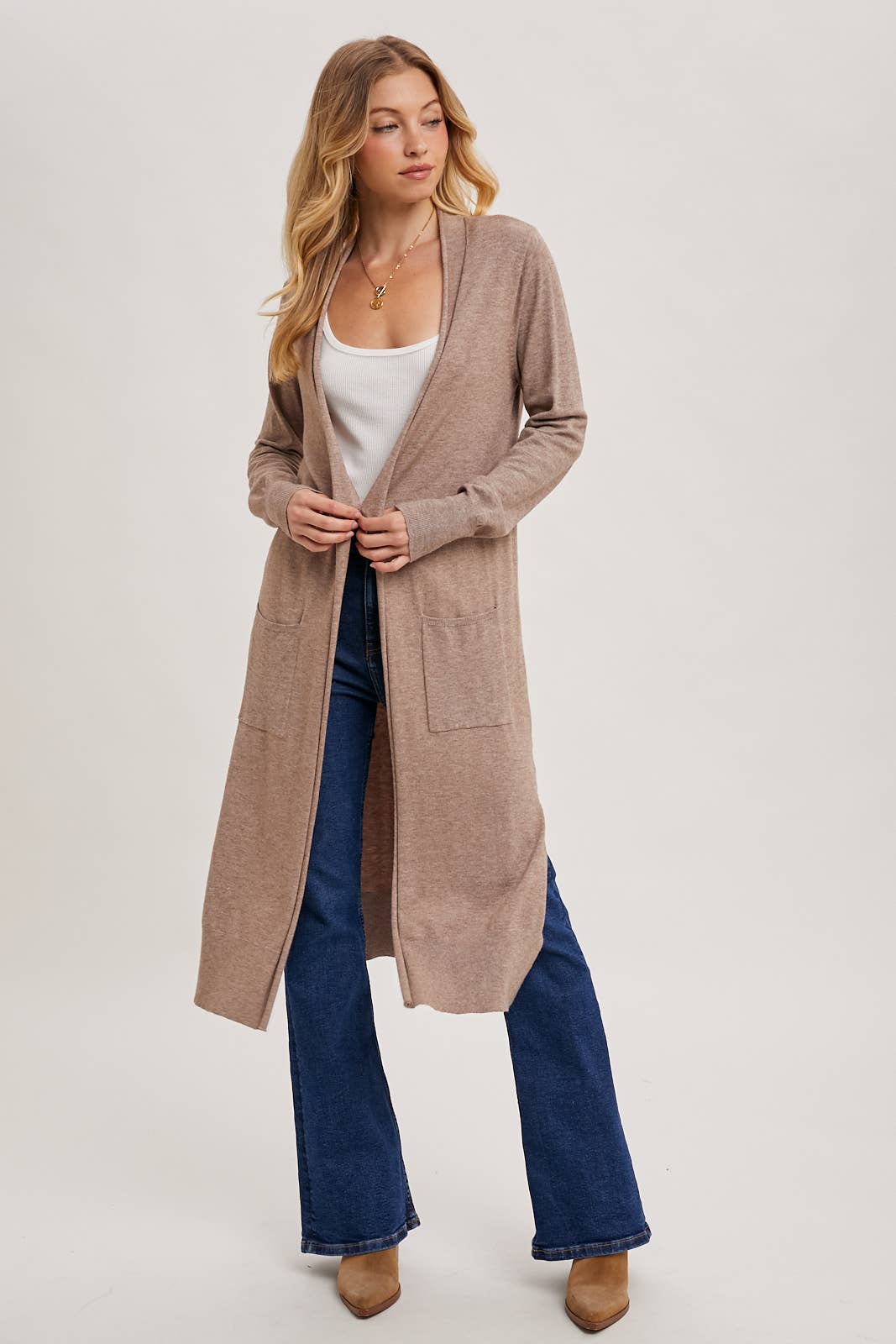 Posh - Longline Open Front Cardigan