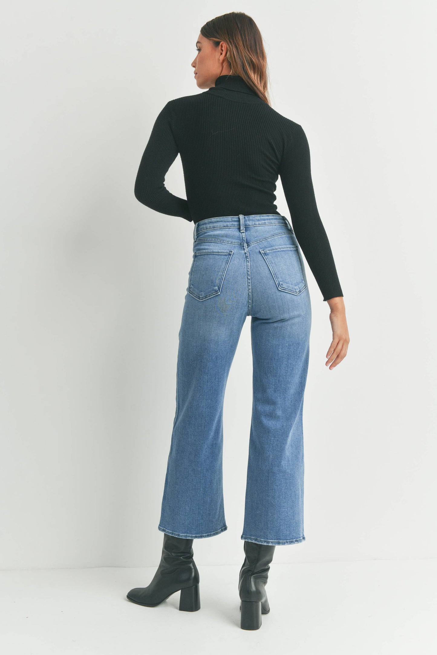 Just Black Denim -  High Rise Cargo Pocket Wide Leg