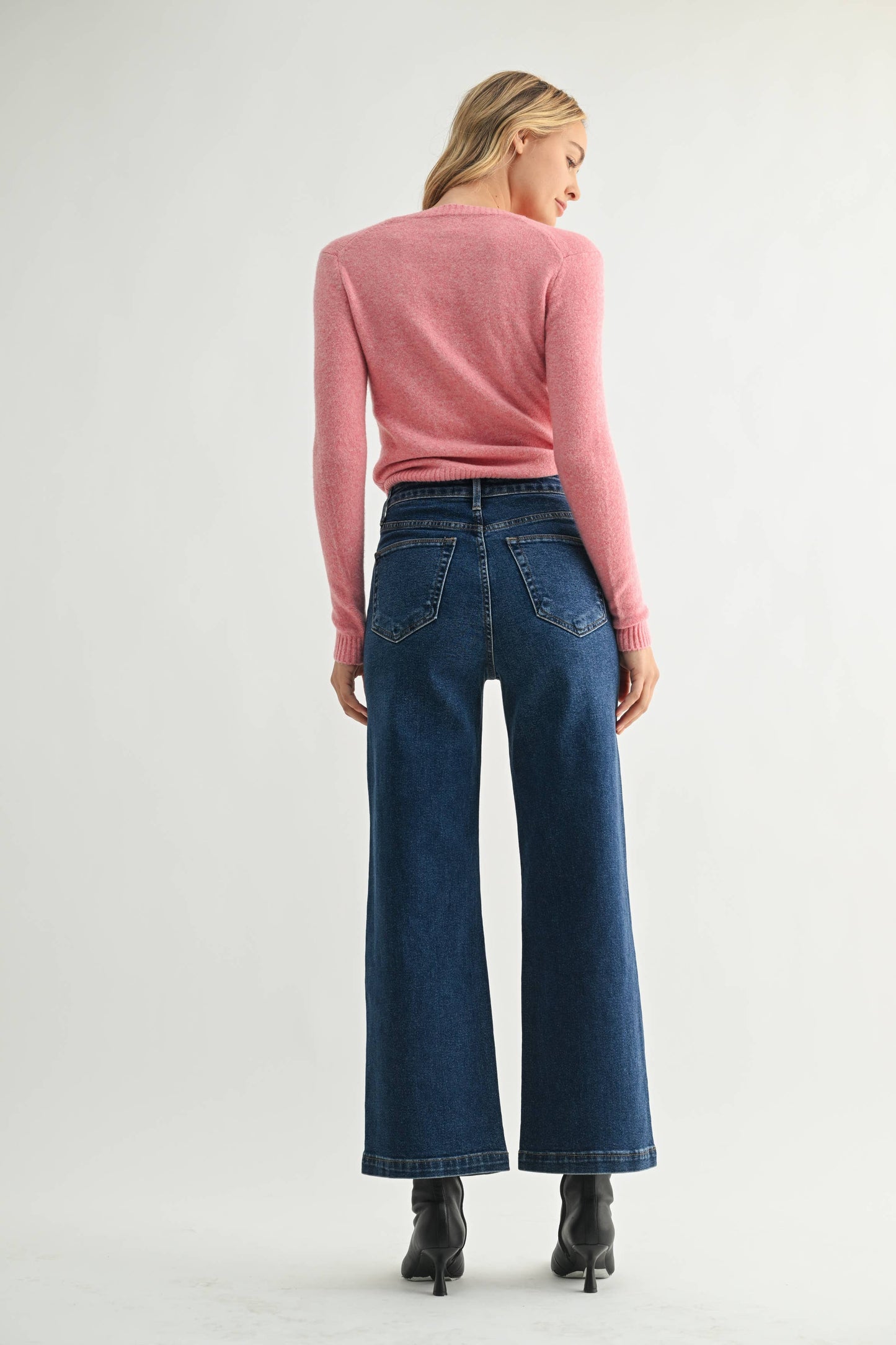 Just Black Denim - Patch Pocket Wide Leg Dark BP433J
