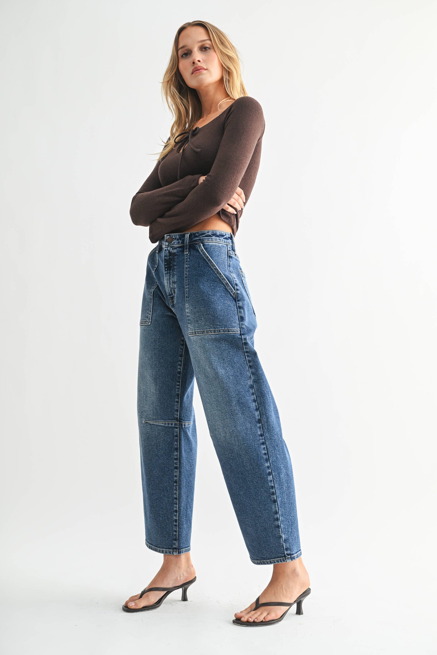 Just Black Denim - Utility Seamed Barrel Dark BP203J