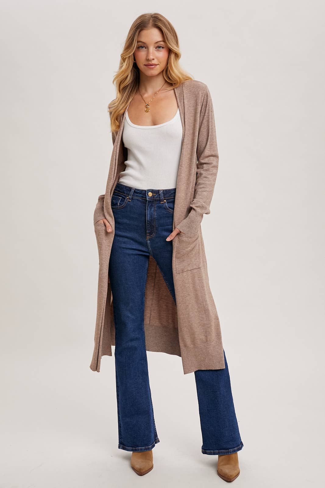 Posh - Longline Open Front Cardigan