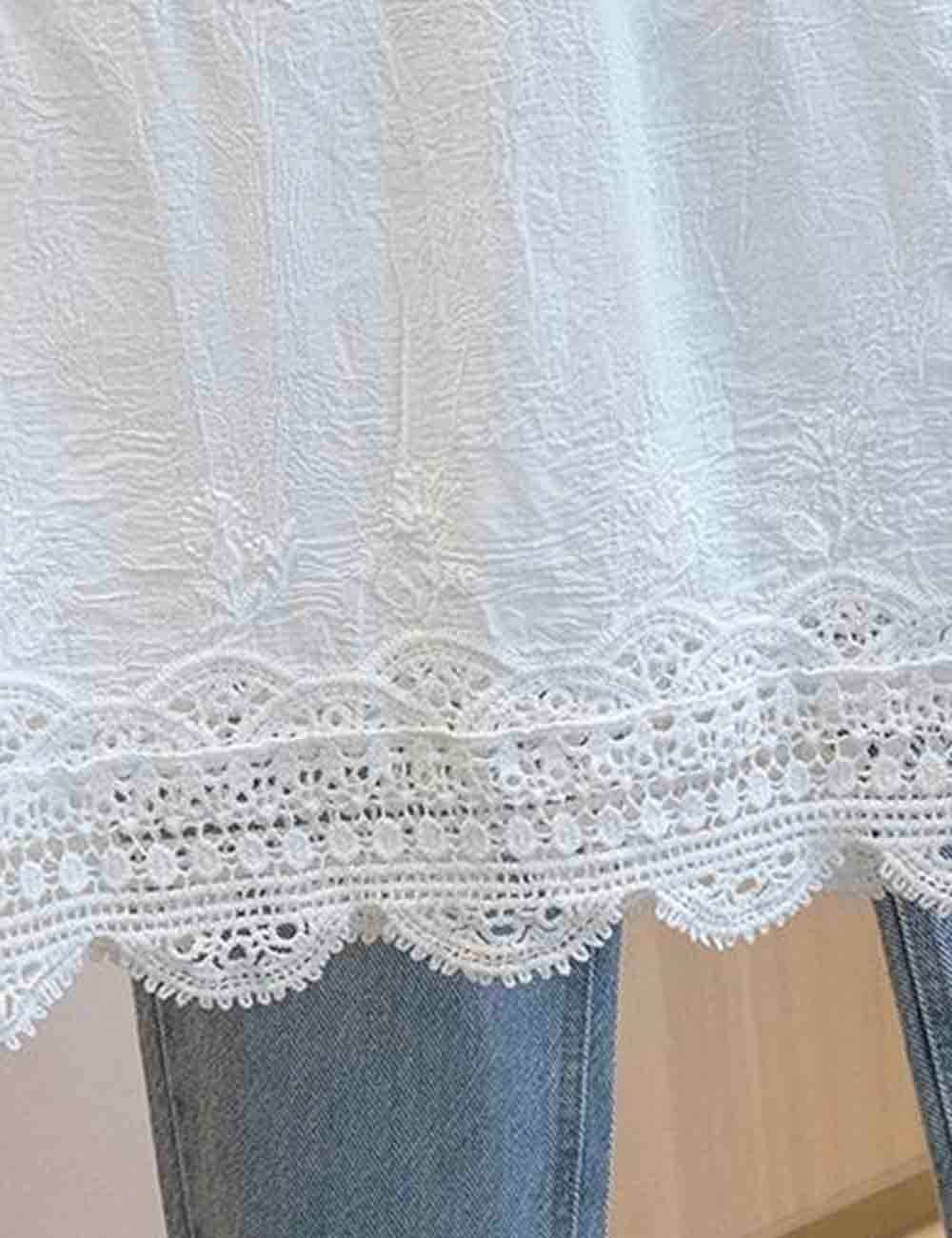 Bella V-Neck Lace Embroidery String Cami Top