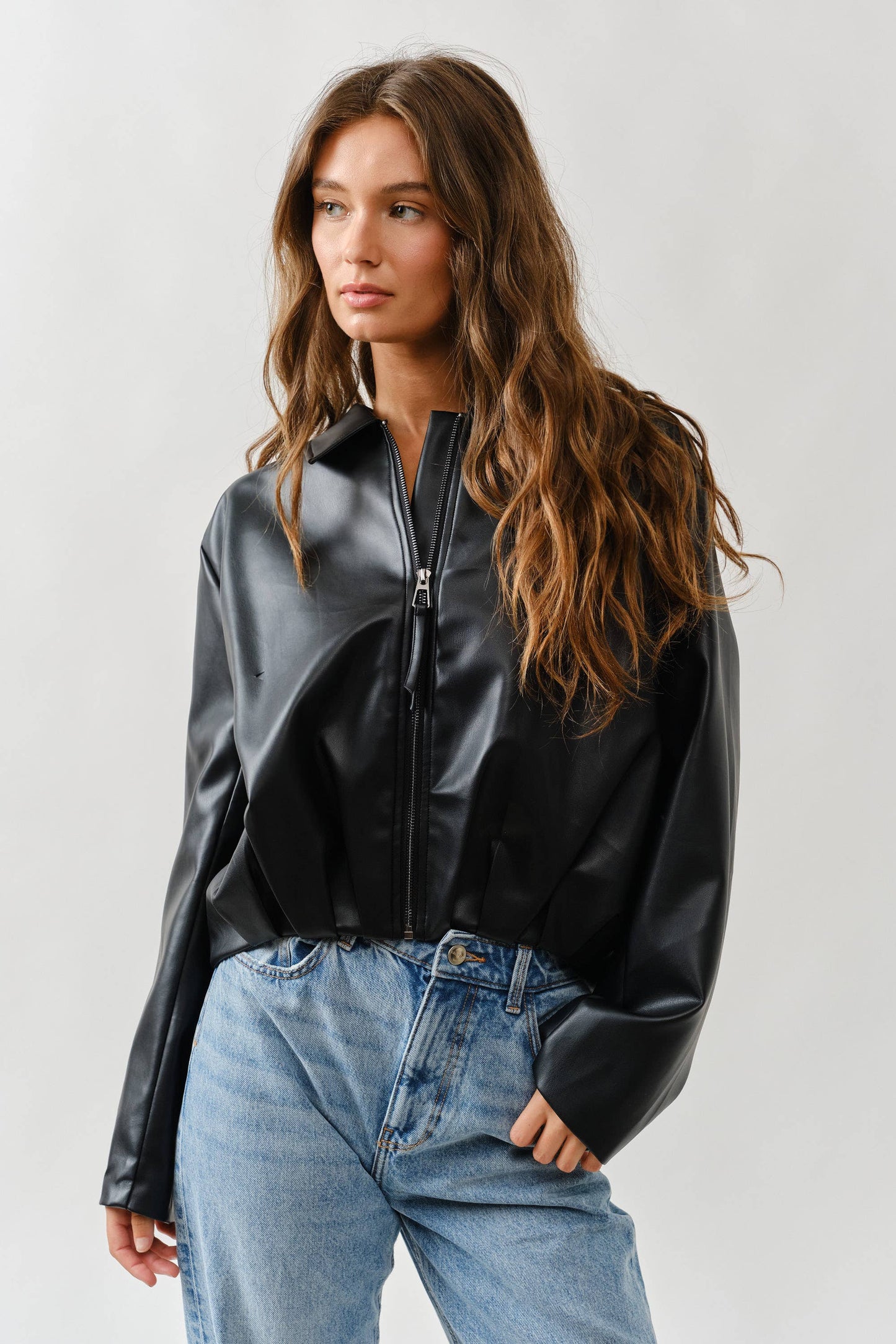 Dustin Vegan Leather Bomber Jacket
