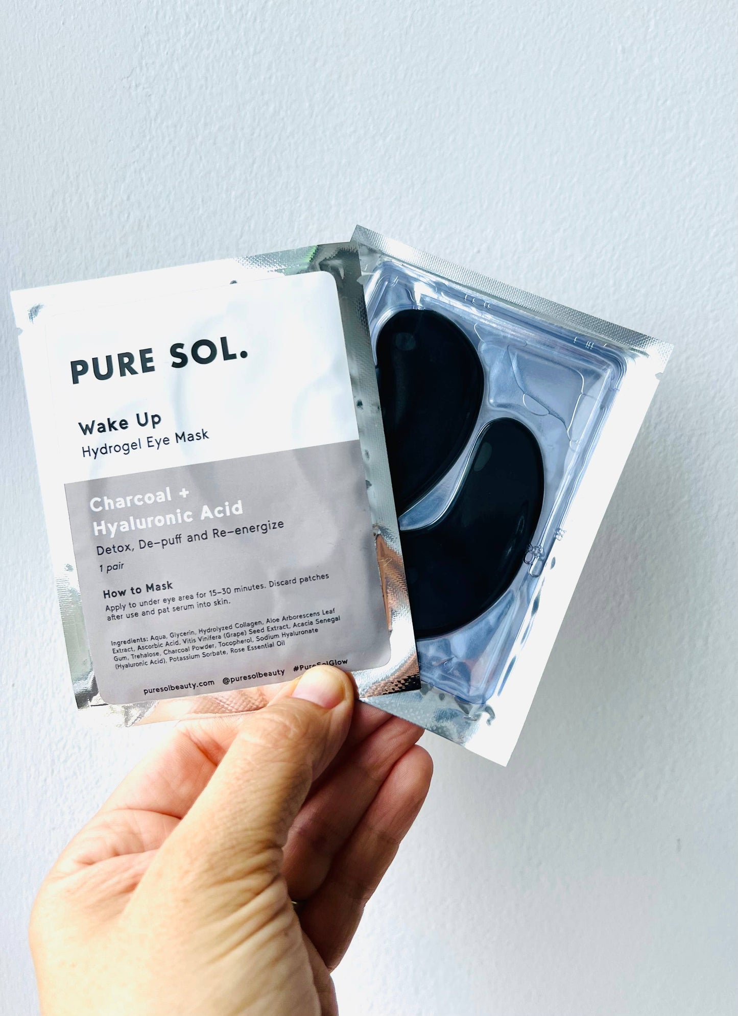 Wake Up Charcoal + Hyaluronic Acid Eye Mask - 1 pair - Pure SOl