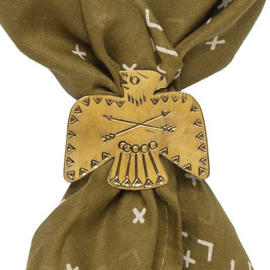 Large Brass Thunderbird Bandana Slide