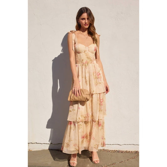 Kristi - Have My Heart Corset Layered Maxi Dress