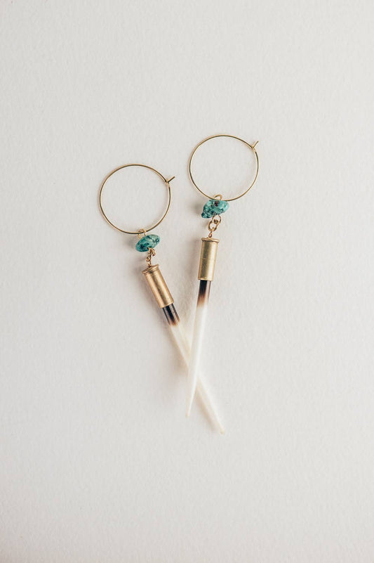 Quill + Turquoise Hoops