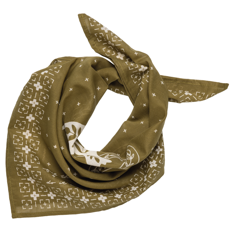Cotton Voile Printed Bandana - Army